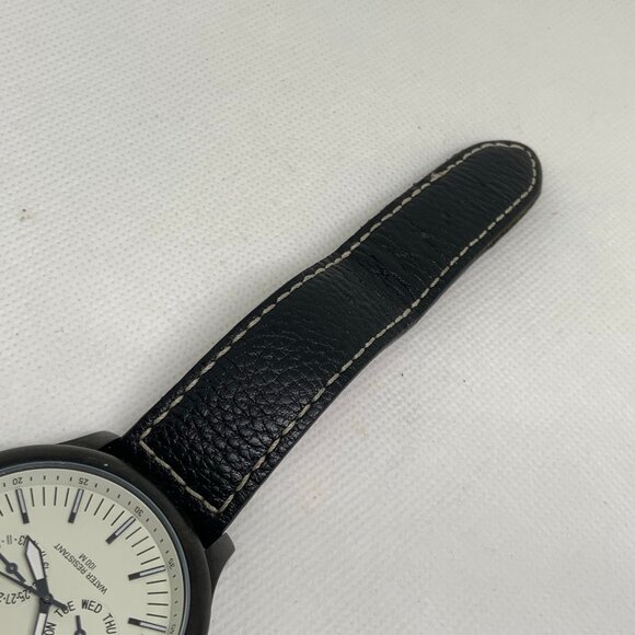 Nautica Men's N13601G South Coast Date /day wrist watch black tone 45mm running - Picture 4 of 8